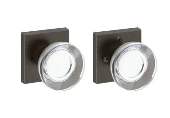 Baldwin ReserveBaldwin Contemporary Crystal Knob with Contemporary Square Rosette in 