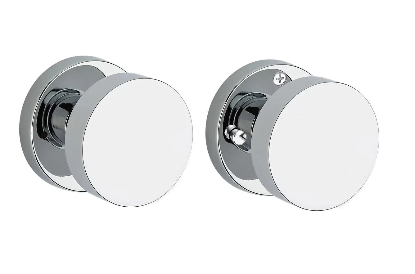 Baldwin Contemporary Knob with Contemporary Round Rosette Polished Chrome