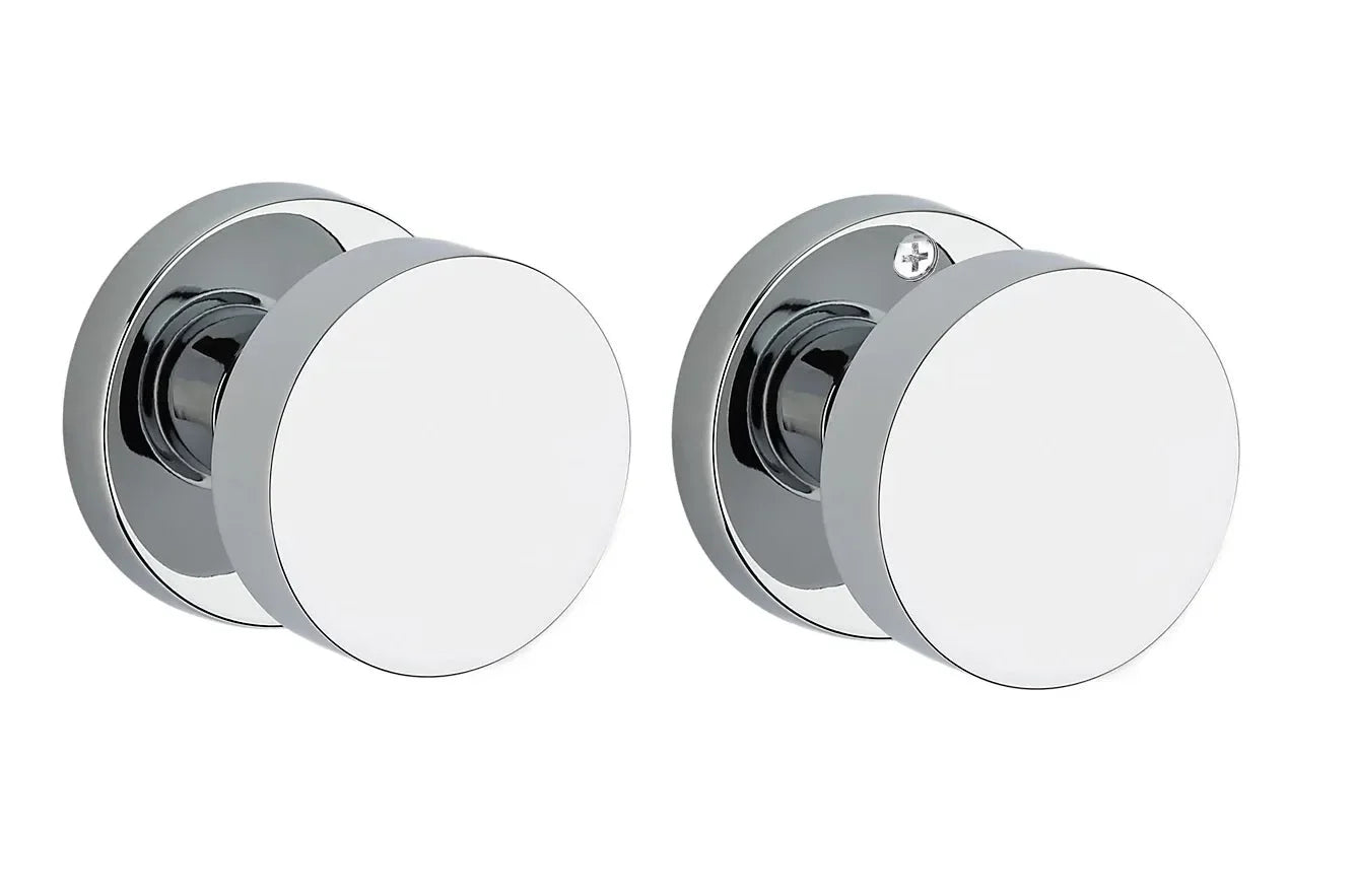 Baldwin Contemporary Knob with Contemporary Round Rosette Polished Chrome