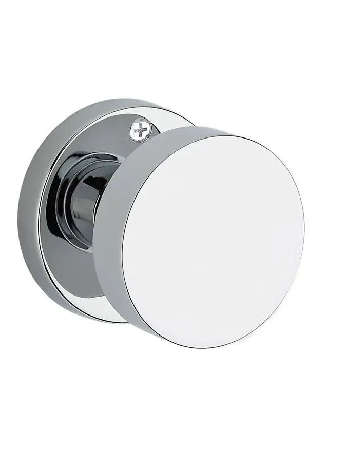 Baldwin Contemporary Knob with Contemporary Round Rosette Polished Chrome