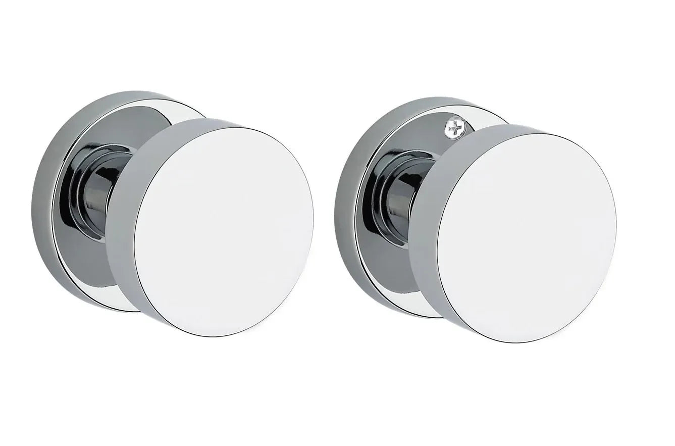 Baldwin Contemporary Knob with Contemporary Round Rosette Polished Chrome