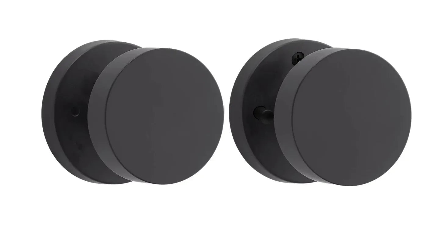 Baldwin Contemporary Knob with Contemporary Round Rosette Satin Black