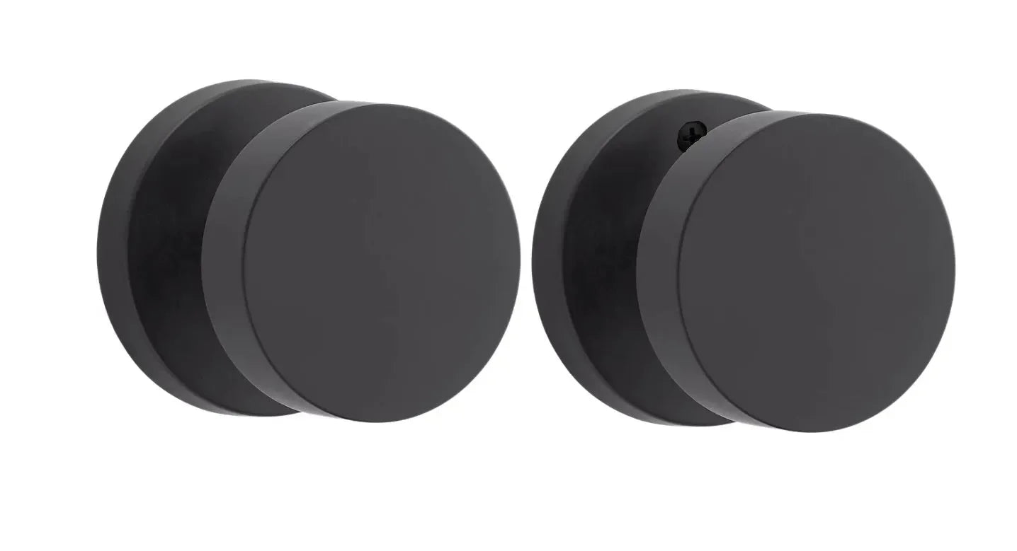 Baldwin Contemporary Knob with Contemporary Round Rosette Satin Black