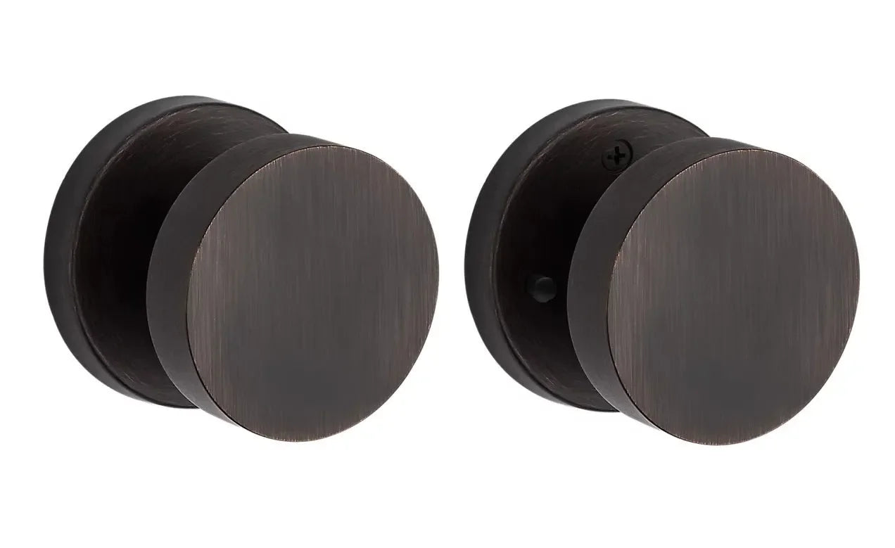 Baldwin Contemporary Knob with Contemporary Round Rosette Venetian Bronze