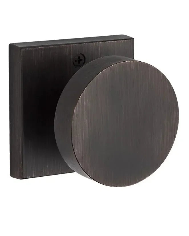 Baldwin Contemporary Knob with Contemporary Square Rosette Venetian Bronze