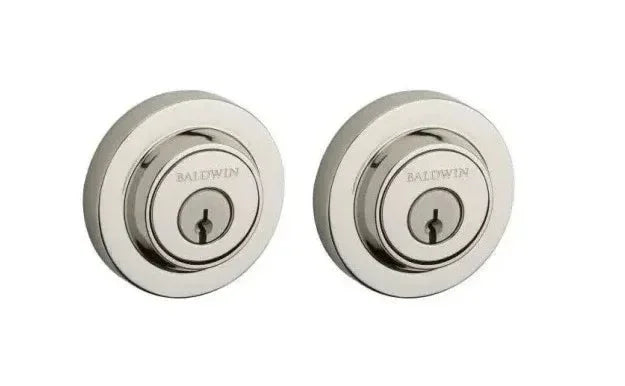 Baldwin Contemporary Round Deadbolt Lifetime Polished Nickel