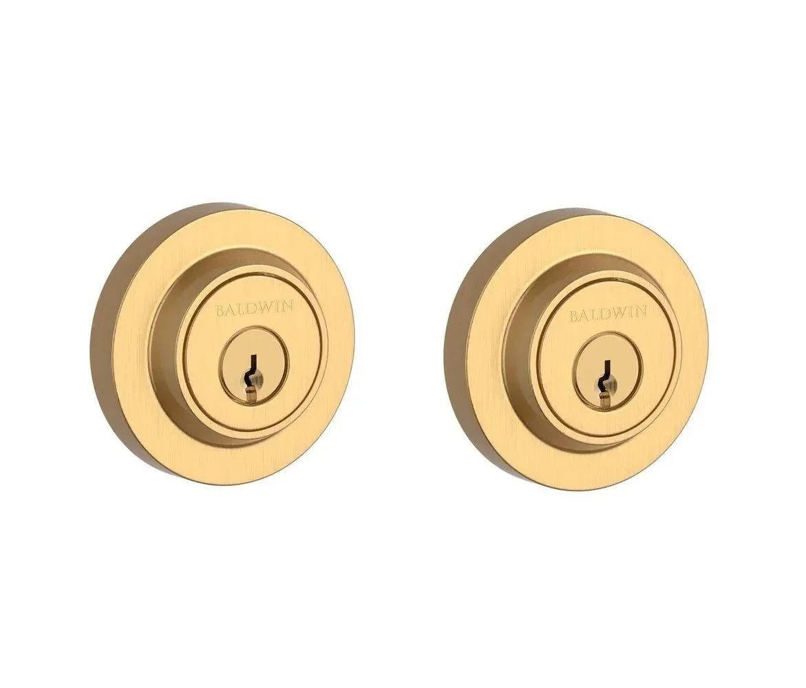 Baldwin Contemporary Round Deadbolt Lifetime Satin Brass
