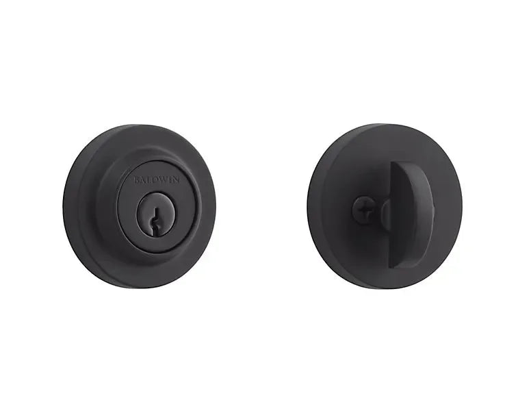Baldwin Contemporary Round Deadbolt Satin Black