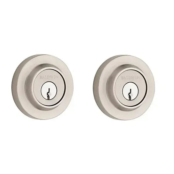 Baldwin Contemporary Round Deadbolt Satin Nickel