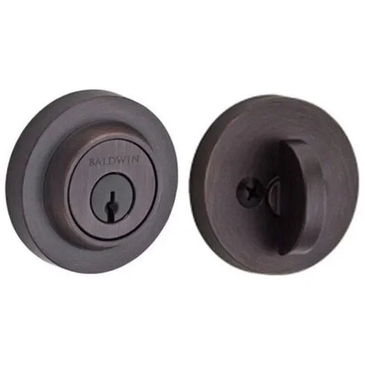 Baldwin Contemporary Round Deadbolt Venetian Bronze