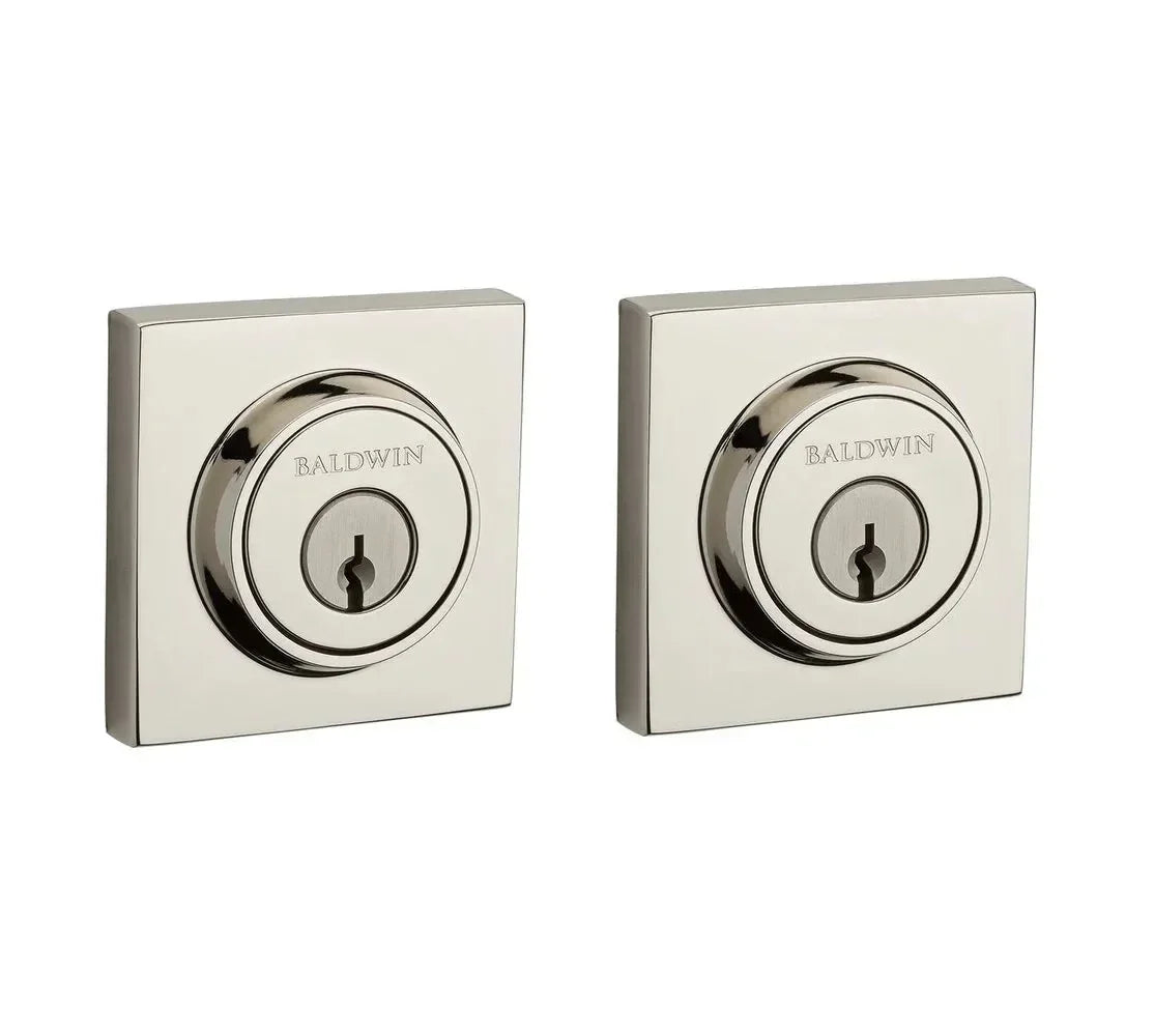 Baldwin Contemporary Square Deadbolt Lifetime Polished Nickel