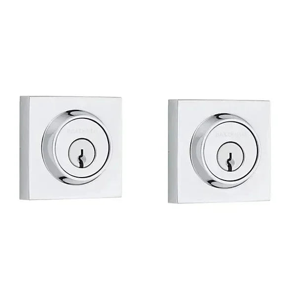 Baldwin Contemporary Square Deadbolt Polished Chrome