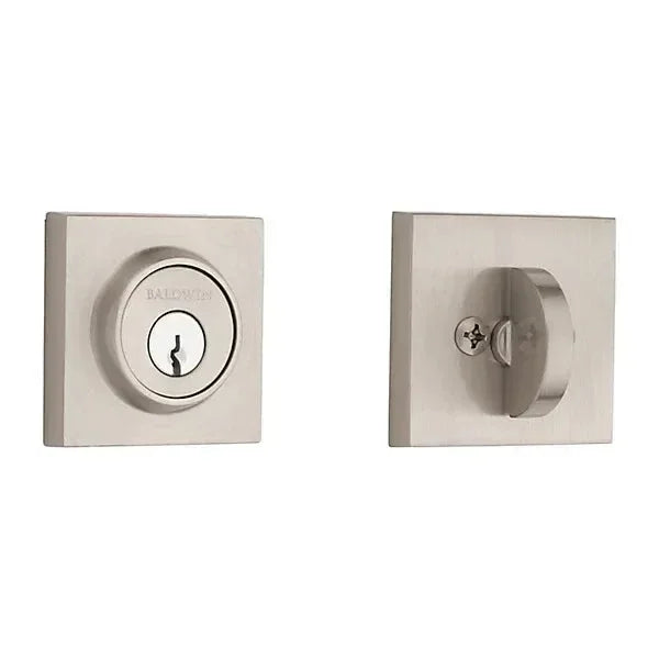 Baldwin Contemporary Square Deadbolt Satin Nickel