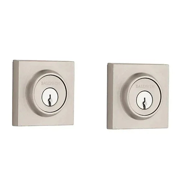 Baldwin Contemporary Square Deadbolt Satin Nickel