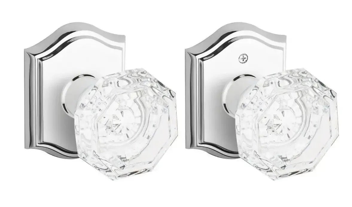 Baldwin ReserveBaldwin Crystal Knob with Traditional Arch Rosette in 