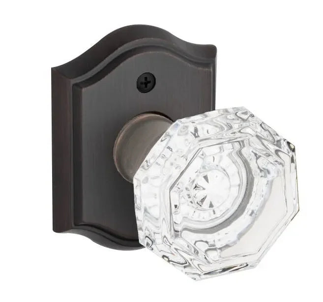 Baldwin Crystal Knob with Traditional Arch Rosette Venetian Bronze