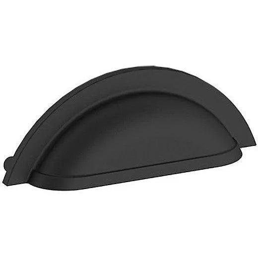 Baldwin Estate Cup Pull 4" in Satin Black finish