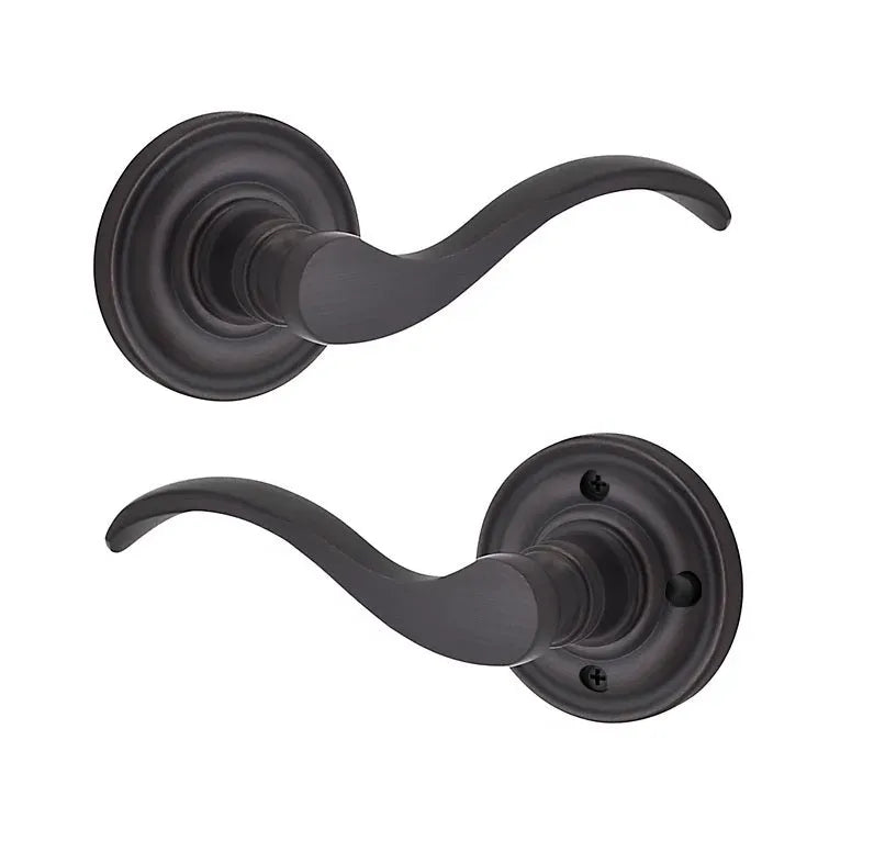 Baldwin Curve Lever with Traditional Round Rosette in Venetian Bronze finish