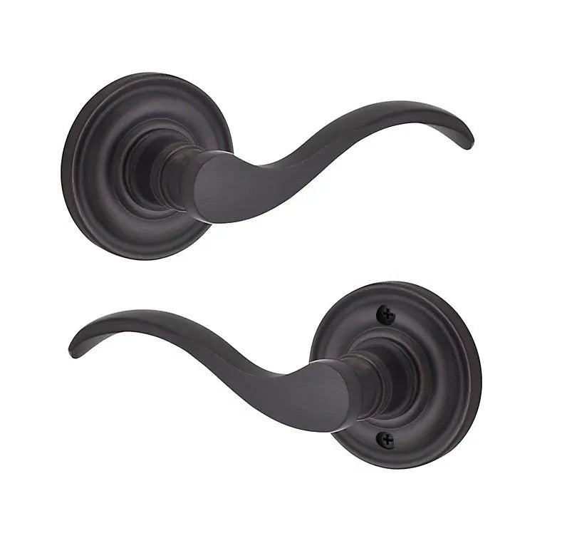 Baldwin Curve Lever with Traditional Round Rosette in Venetian Bronze finish