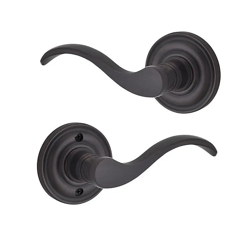 Baldwin Curve Lever with Traditional Round Rosette in Venetian Bronze finish