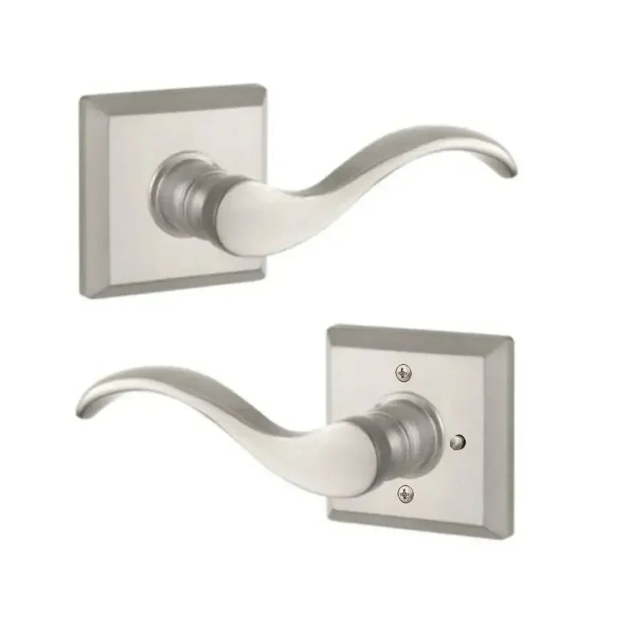 Baldwin ReserveBaldwin Curve Lever with Traditional Square Rosette in 