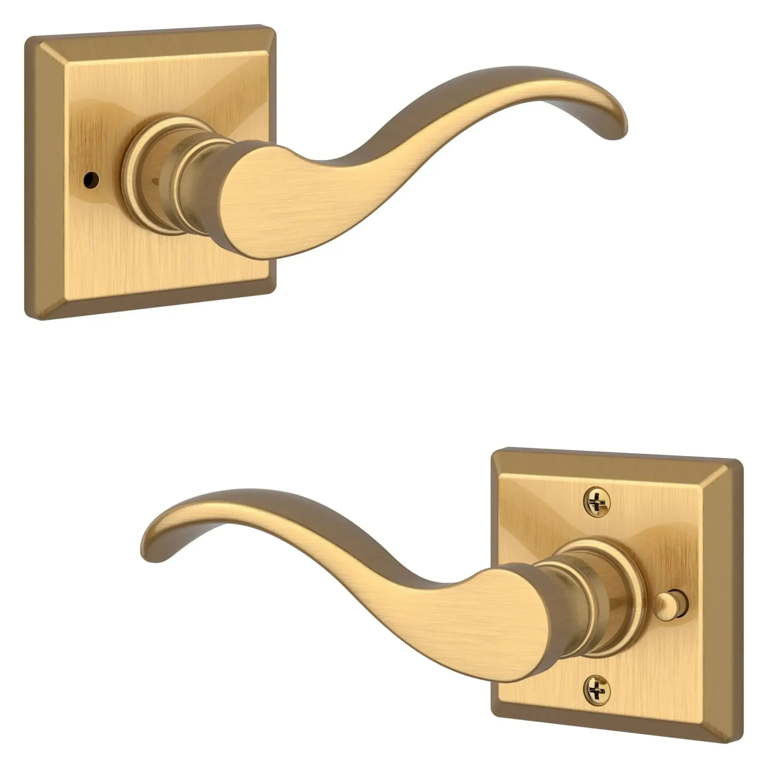 Baldwin ReserveBaldwin Curve Lever with Traditional Square Rosette in 