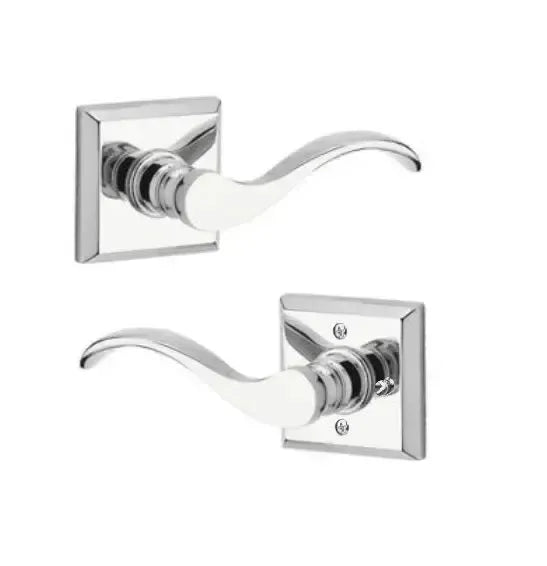 Baldwin ReserveBaldwin Curve Lever with Traditional Square Rosette in 