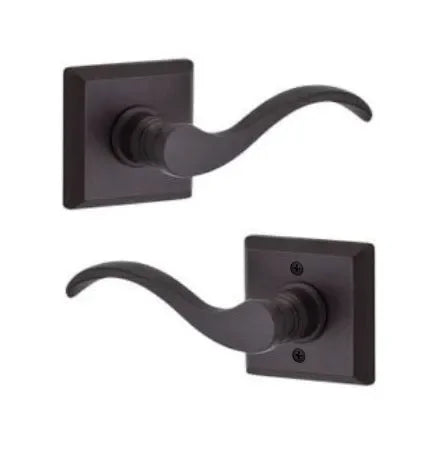 The Baldwin Reserve Curve Lever with Traditional Square Rosette in Venetian Bronze finish.