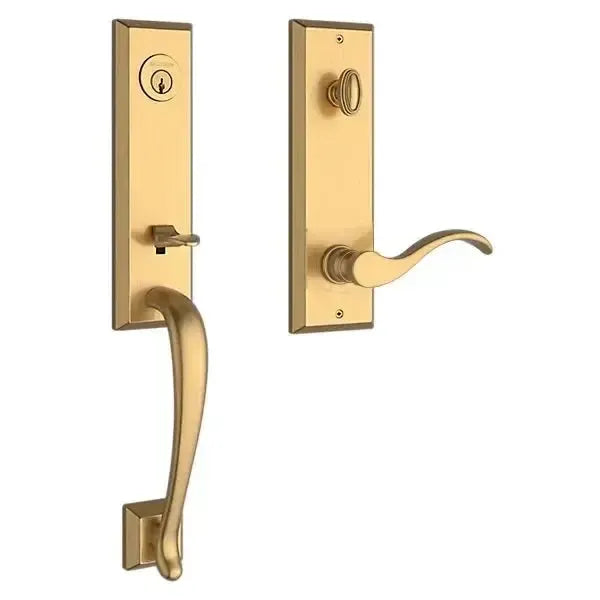 Baldwin ReserveBaldwin Del Mar Handleset with Interior Curve Lever with Square Bevel Rosette in 