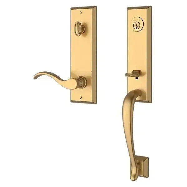 Baldwin ReserveBaldwin Del Mar Handleset with Interior Curve Lever with Square Bevel Rosette in 