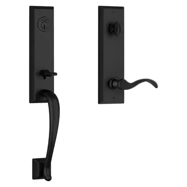 Baldwin ReserveBaldwin Del Mar Handleset with Interior Curve Lever with Square Bevel Rosette in 