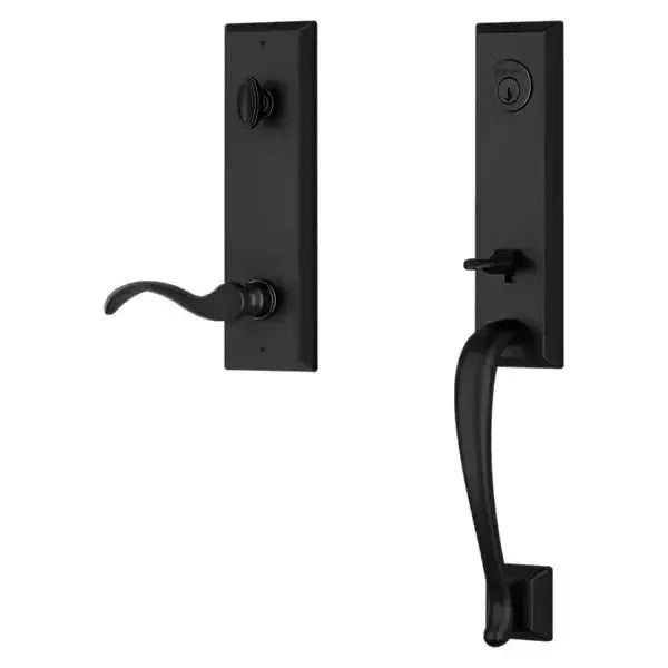 Baldwin ReserveBaldwin Del Mar Handleset with Interior Curve Lever with Square Bevel Rosette in 