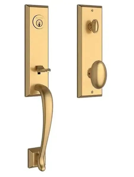 Baldwin ReserveBaldwin Del Mar Handleset with Interior Ellipse Knob with Square Bevel Rosette in 