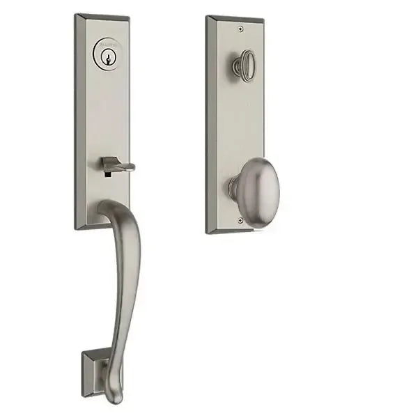 Baldwin ReserveBaldwin Del Mar Handleset with Interior Ellipse Knob with Square Bevel Rosette in 