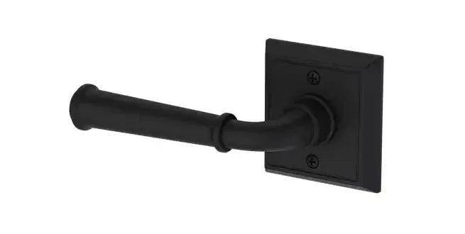 Baldwin Dunsmoor Lever with Chamfered Square Rosette in Satin Black finish