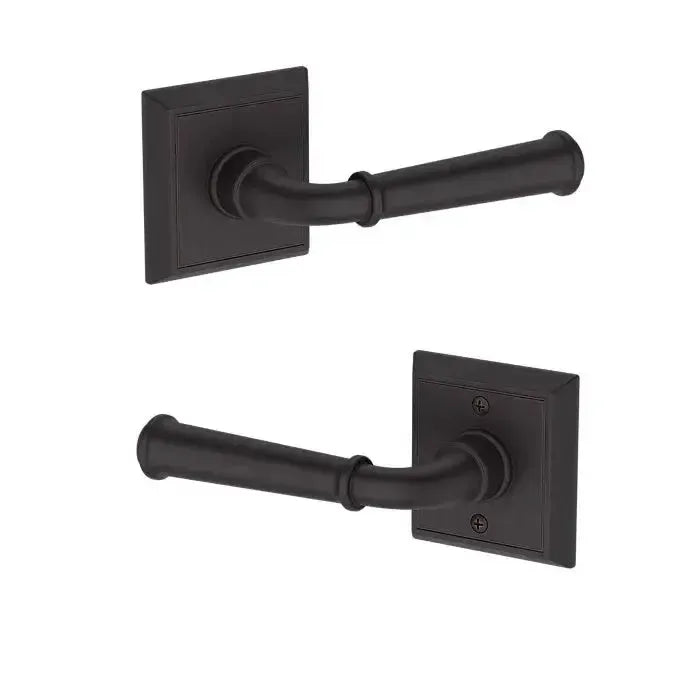 Baldwin Dunsmoor Lever with Chamfered Square Rosette in Venetian Bronze finish