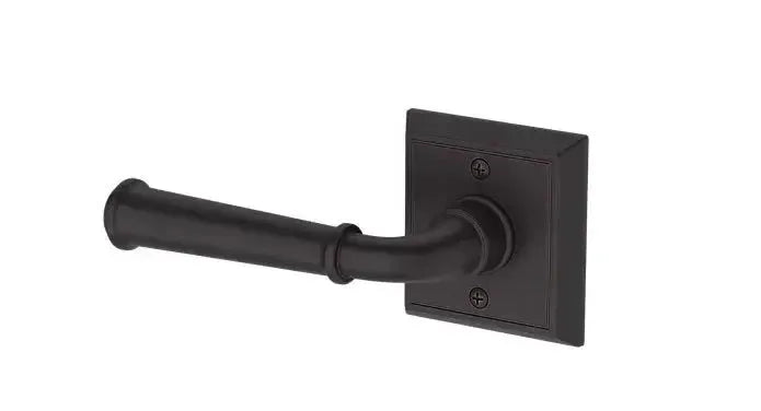 Baldwin Dunsmoor Lever with Chamfered Square Rosette in Venetian Bronze finish