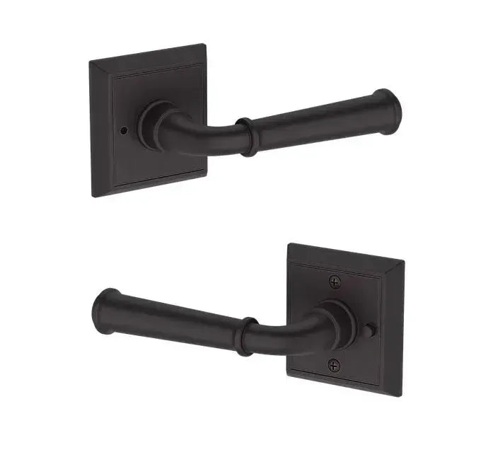 Baldwin Dunsmoor Lever with Chamfered Square Rosette in Venetian Bronze finish