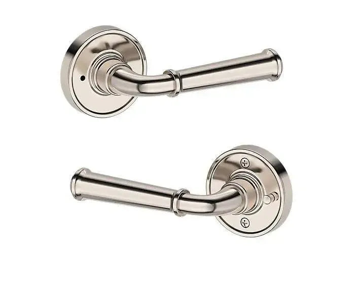 Baldwin Dunsmoor Lever with Recessed Round Rosette in Lifetime Polished Nickel finish