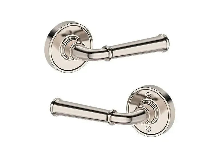 Baldwin Dunsmoor Lever with Recessed Round Rosette in Lifetime Polished Nickel finish