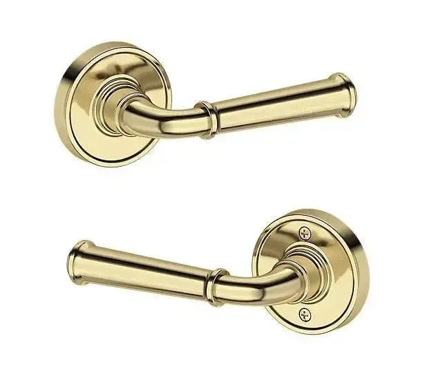 Baldwin Dunsmoor Lever with Recessed Round Rosette in Non-Lacquered Brass finish