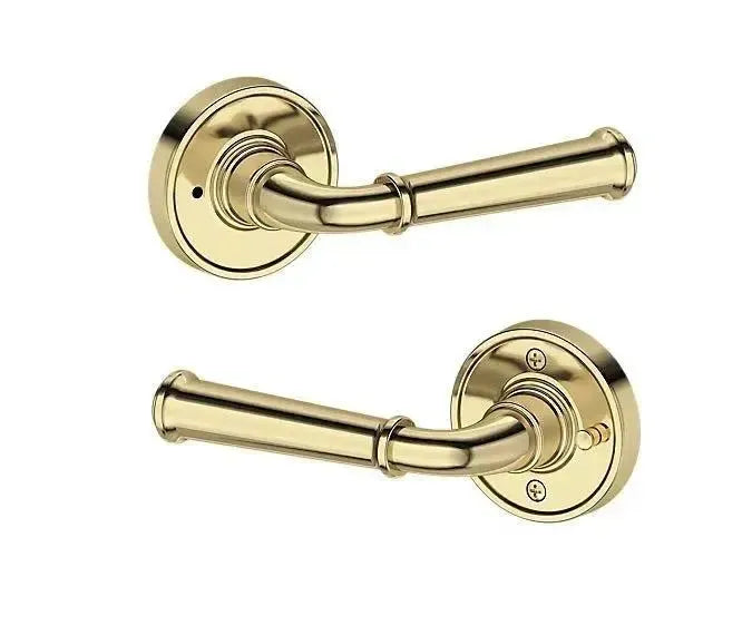 Baldwin Dunsmoor Lever with Recessed Round Rosette in Non-Lacquered Brass finish