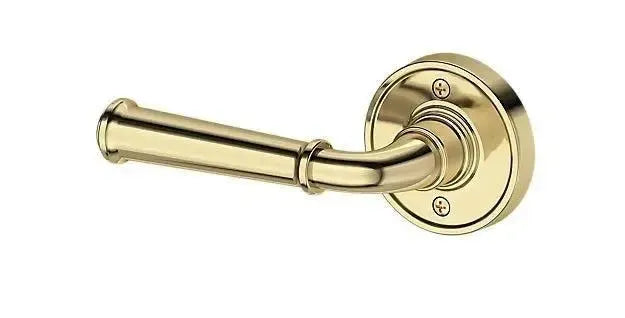 Baldwin Dunsmoor Lever with Recessed Round Rosette in Non-Lacquered Brass finish