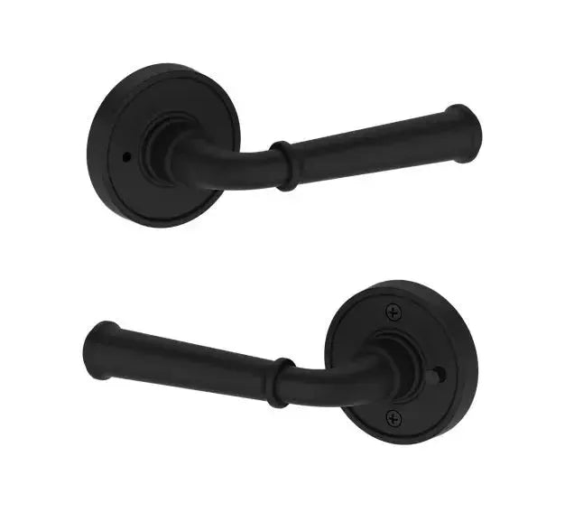 Baldwin Dunsmoor Lever with Recessed Round Rosette in Satin Black finish
