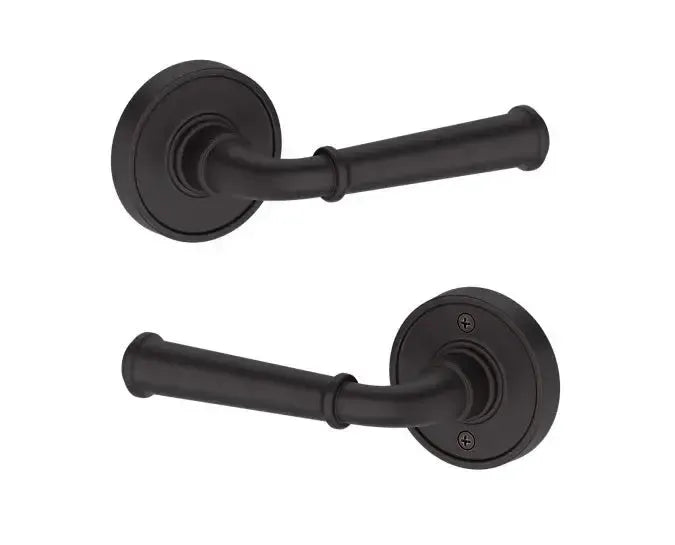 Baldwin Dunsmoor Lever with Recessed Round Rosette in Venetian Bronze finish