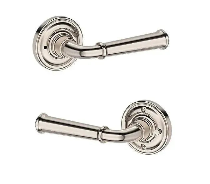 Baldwin Dunsmoor Lever with Traditional Round Rosette in Lifetime Polished Nickel finish