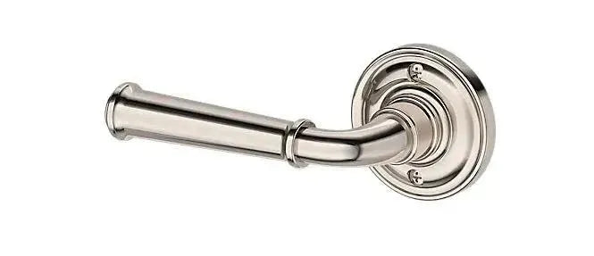 Baldwin Dunsmoor Lever with Traditional Round Rosette in Lifetime Polished Nickel finish