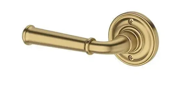 Baldwin Dunsmoor Lever with Traditional Round Rosette in Lifetime Satin Brass finish