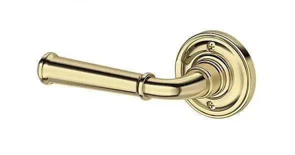 Baldwin Dunsmoor Lever with Traditional Round Rosette in Non-Lacquered Brass finish
