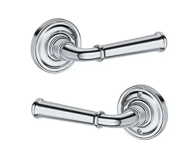 Baldwin Dunsmoor Lever with Traditional Round Rosette in Polished Chrome finish